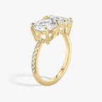 Toi et Moi Round and Oval Cut Pavé Engagement Ring in Solid Gold