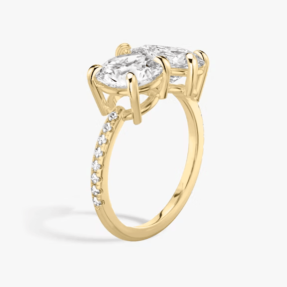 Toi et Moi - Pave - 1.5 ct - 1.5 ct
