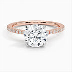 18K Solid Gold Contemporary Pavé Lab Grown Diamond Ring