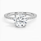 18K Solid Gold Contemporary Pavé Lab Grown Diamond Ring