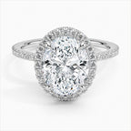 18K Solid Gold Halo Pavé Lab Diamond Ring Set Duo