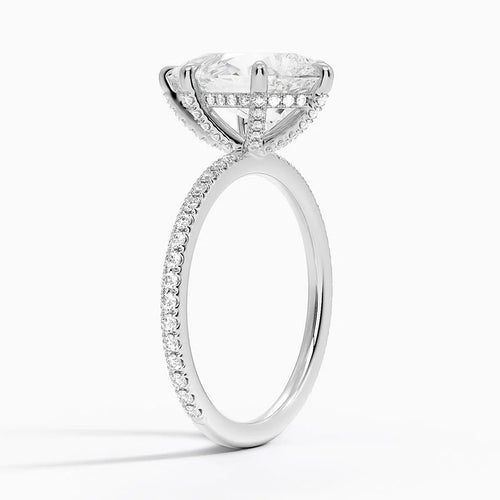 4 Carat Pave Lab Grown Diamond Engagement Ring in 18k Gold