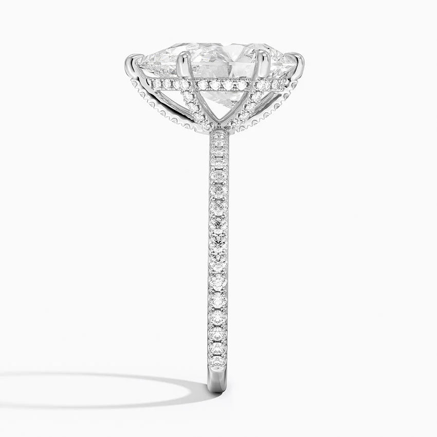 4 Carat Pave Lab Grown Diamond Engagement Ring in 18k Gold