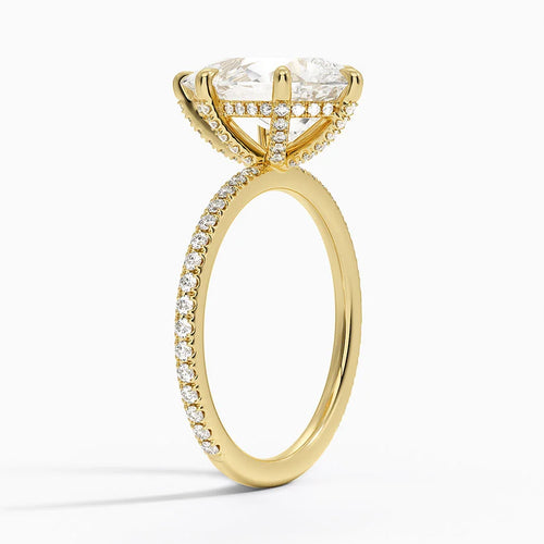 4 Carat Pave Lab Grown Diamond Engagement Ring in 18k Gold