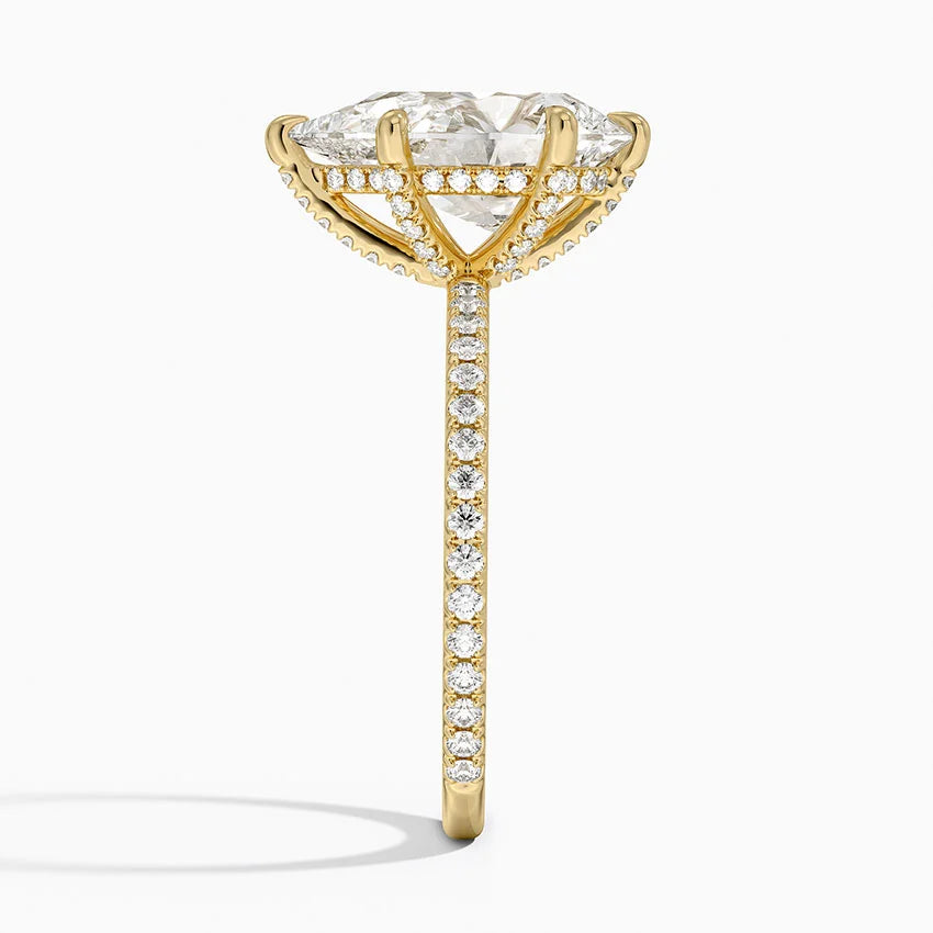 4 Carat Pave Lab Grown Diamond Engagement Ring in 18k Gold