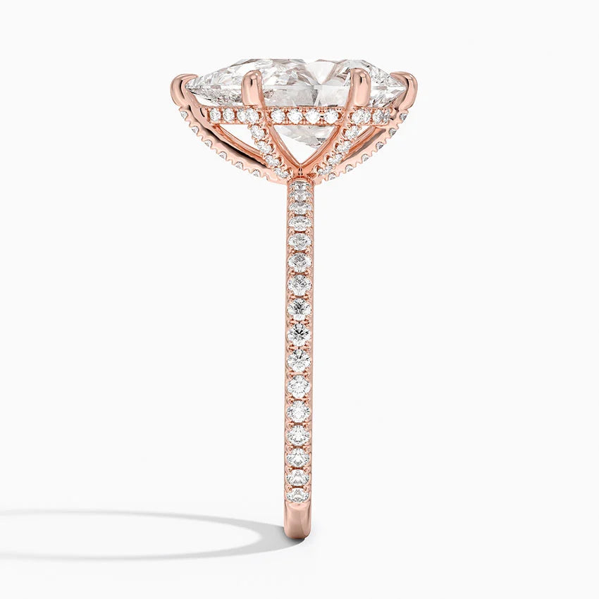4 Carat Pave Lab Grown Diamond Engagement Ring in 18k Gold