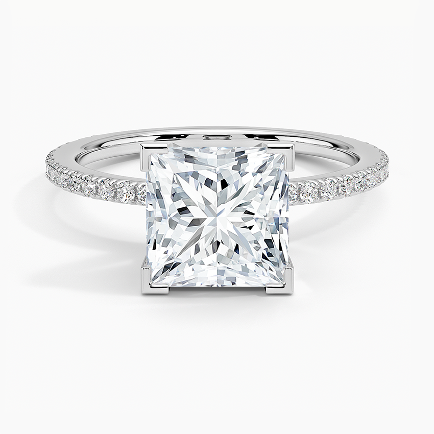 ecomposer-view with diamond shape-princess,ecomposer-size-2-ct,ecomposer-metal type-white-gold-18k