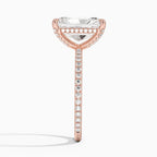 Radiant Cut Pavé Engagement Ring in Solid Gold⁠