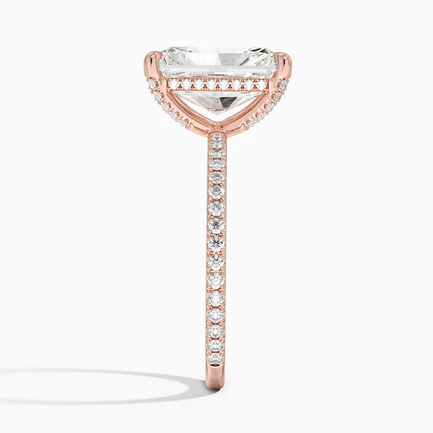 4 Carat Pave Lab Grown Diamond Engagement Ring in 18k Gold