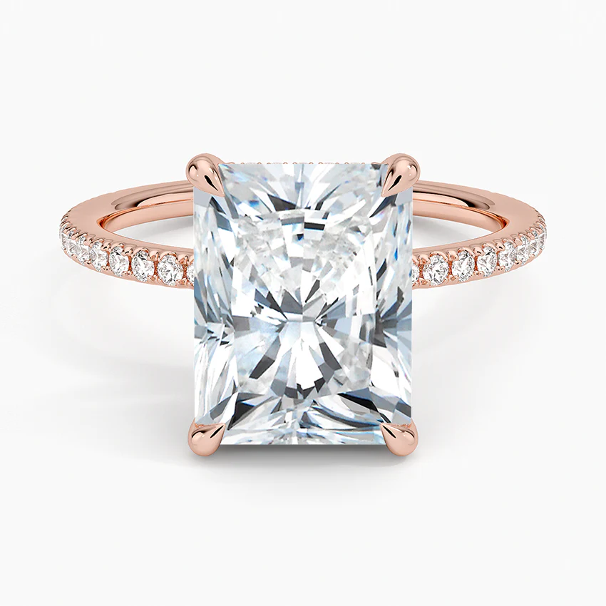 ecomposer-view with diamond shape-radiant, ecomposer-metal type-rose-gold-18k