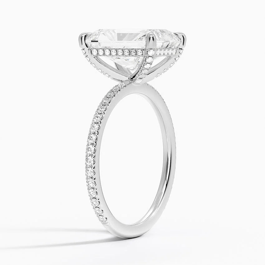 4 Carat Pave Lab Grown Diamond Engagement Ring in 18k Gold