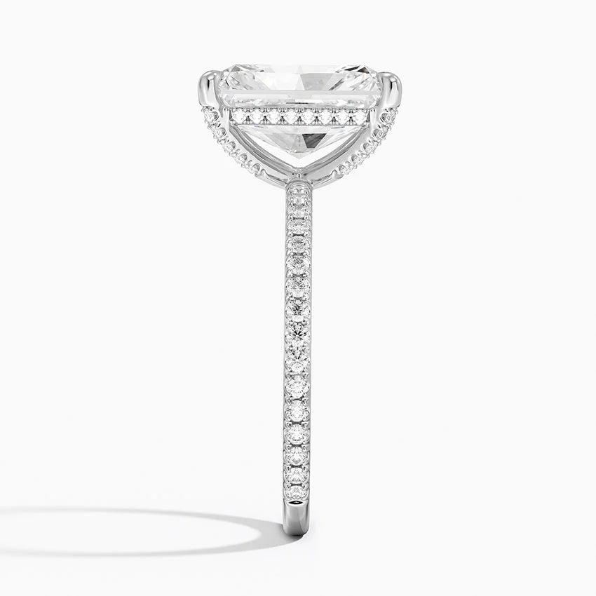 4 Carat Pave Lab Grown Diamond Engagement Ring in 18k Gold