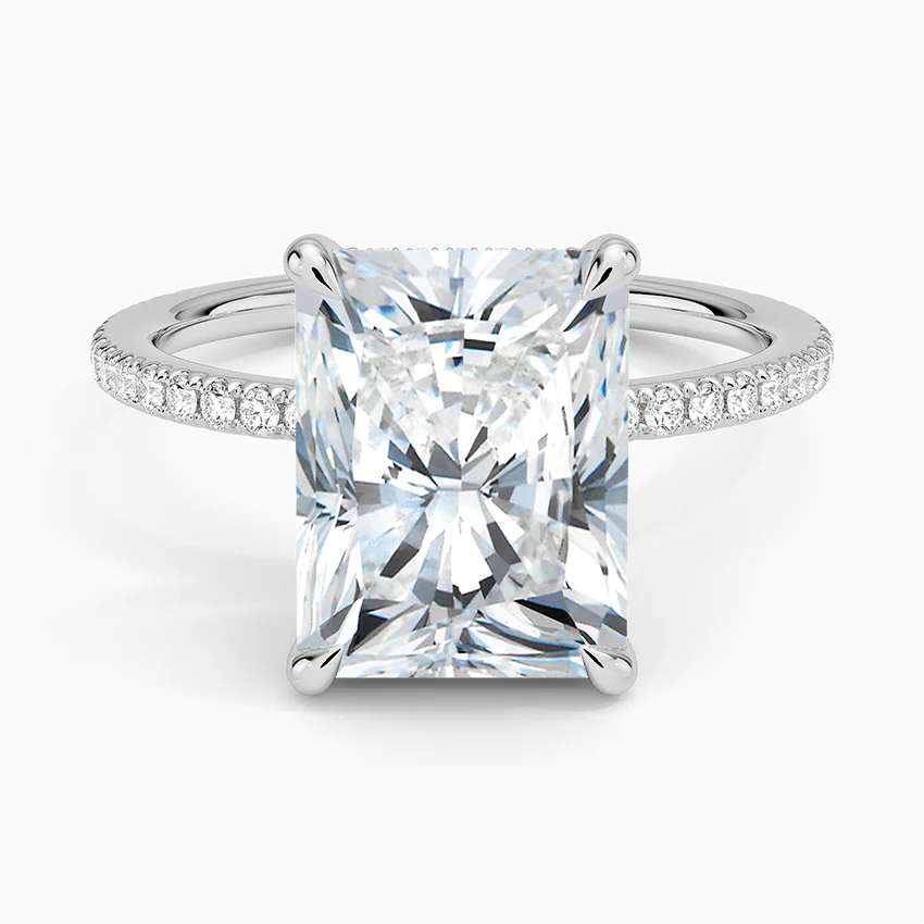ecomposer-view with diamond shape-radiant, ecomposer-metal type-white-gold-18k
