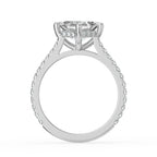 18K Solid Gold Asscher Hidden Halo Lab Grown Diamond Ring