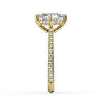 18K Solid Gold Asscher Hidden Halo Lab Grown Diamond Ring