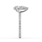 Pear Cut Pavé & Hidden Halo Diamond Engagement Ring in Solid Gold⁠