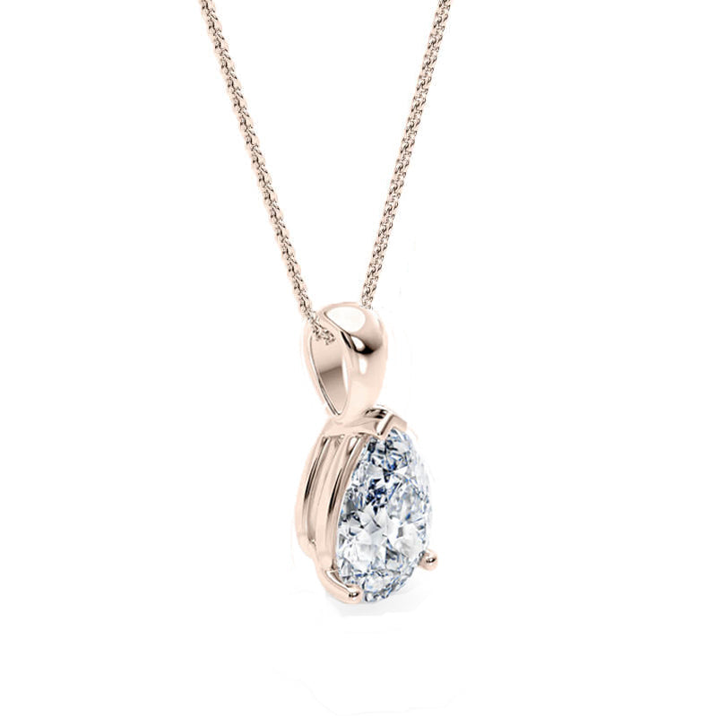 Pear Pendant Lab Diamond Necklace 18K Gold