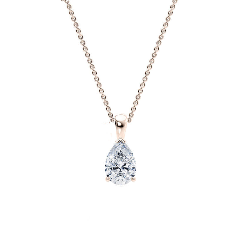 Pear Pendant Lab Diamond Necklace 18K Gold
