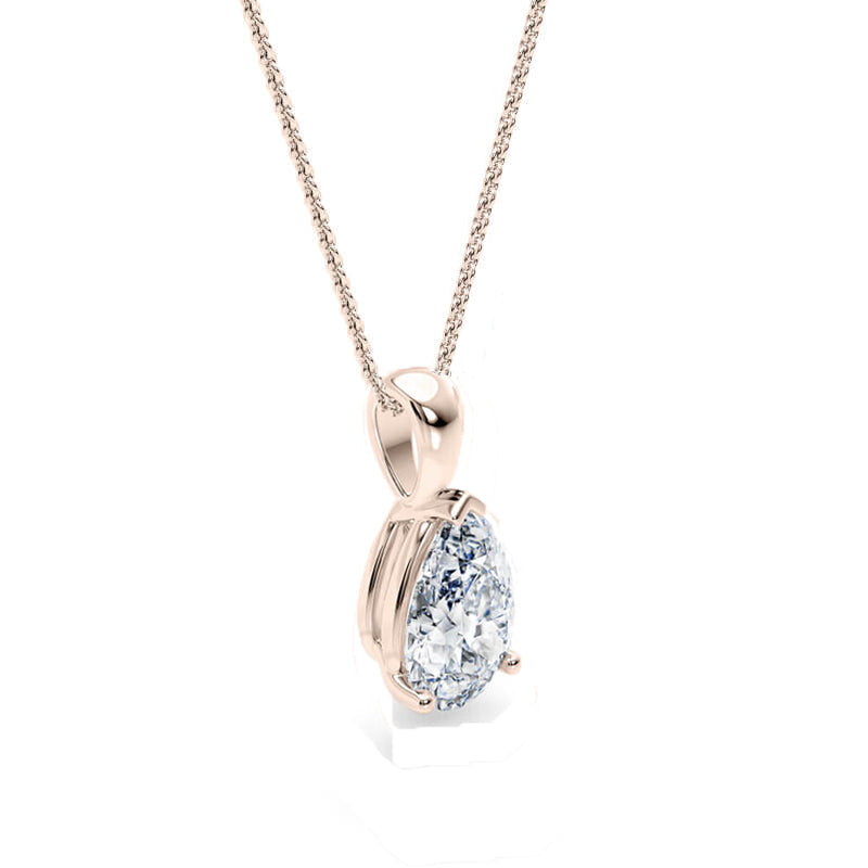 Pear Pendant Lab Diamond Necklace 18K Gold