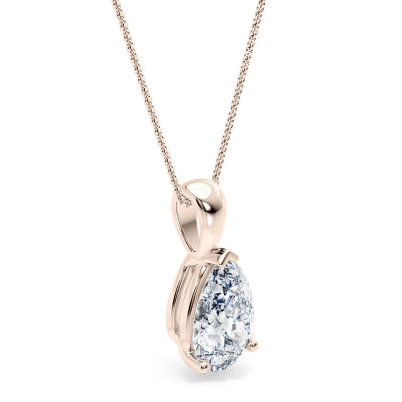Pear Pendant Lab Diamond Necklace 18K Gold