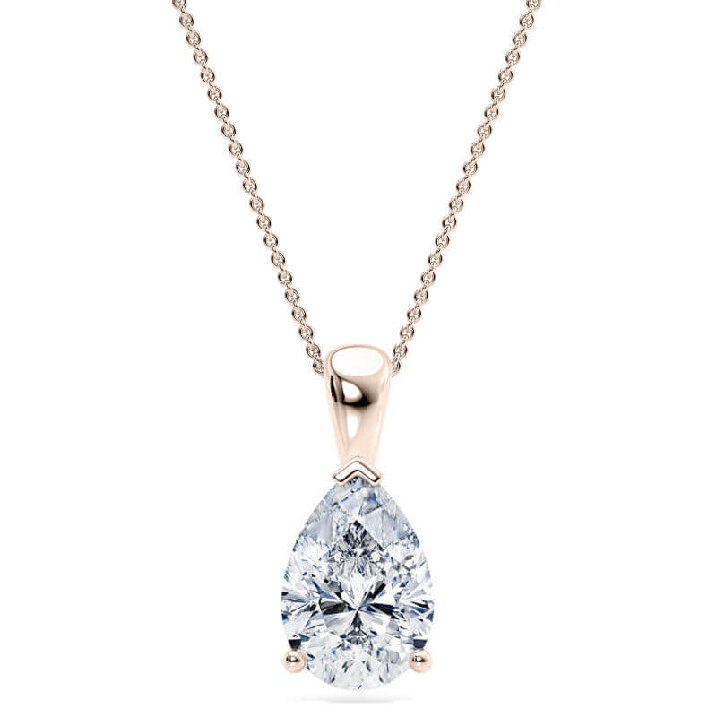 Pear Pendant Lab Diamond Necklace 18K Gold