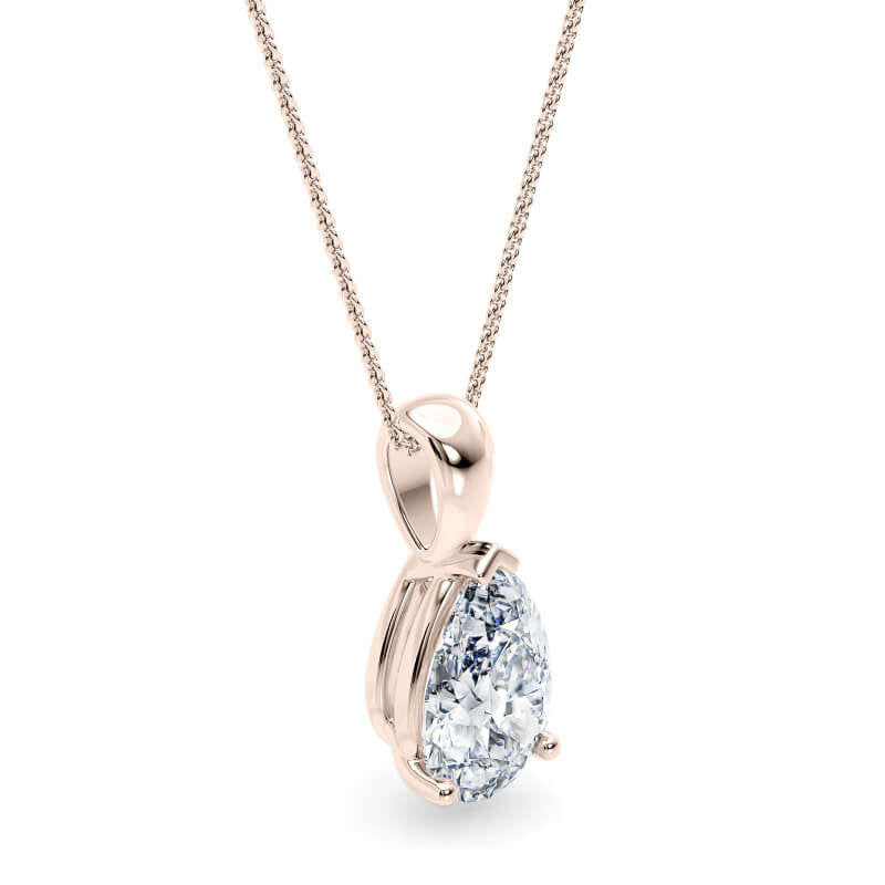Pear Pendant Lab Diamond Necklace 18K Gold
