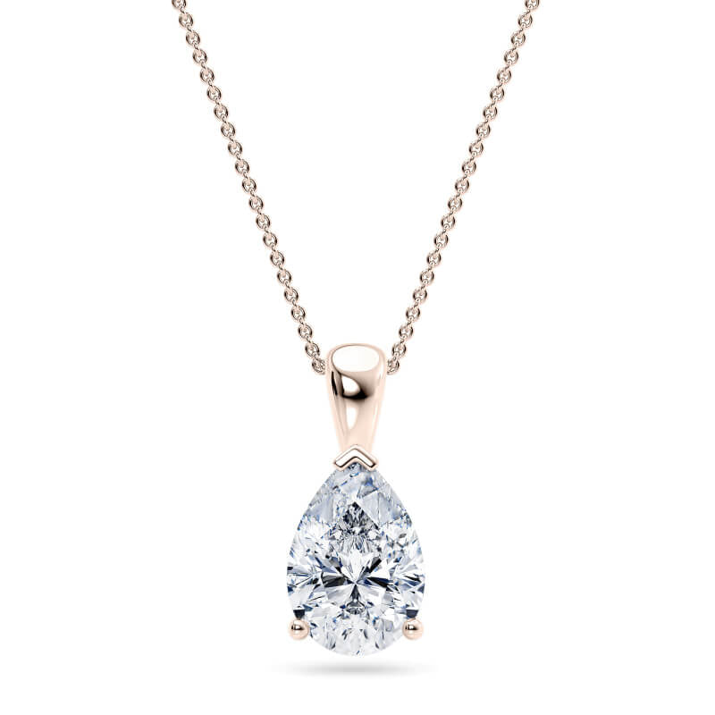 Pear Pendant Lab Diamond Necklace 18K Gold