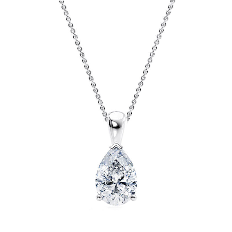 Pear Pendant Lab Diamond Necklace 18K Gold