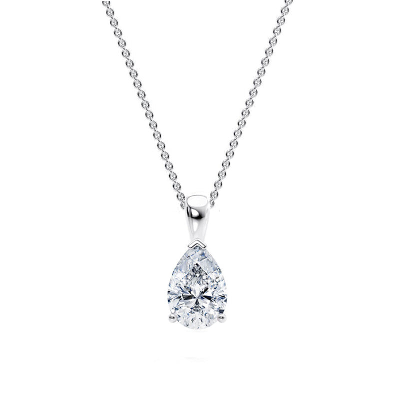 Pear Pendant Lab Diamond Necklace 18K Gold