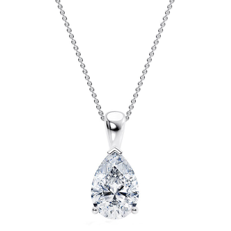 Pear Pendant Lab Diamond Necklace 18K Gold