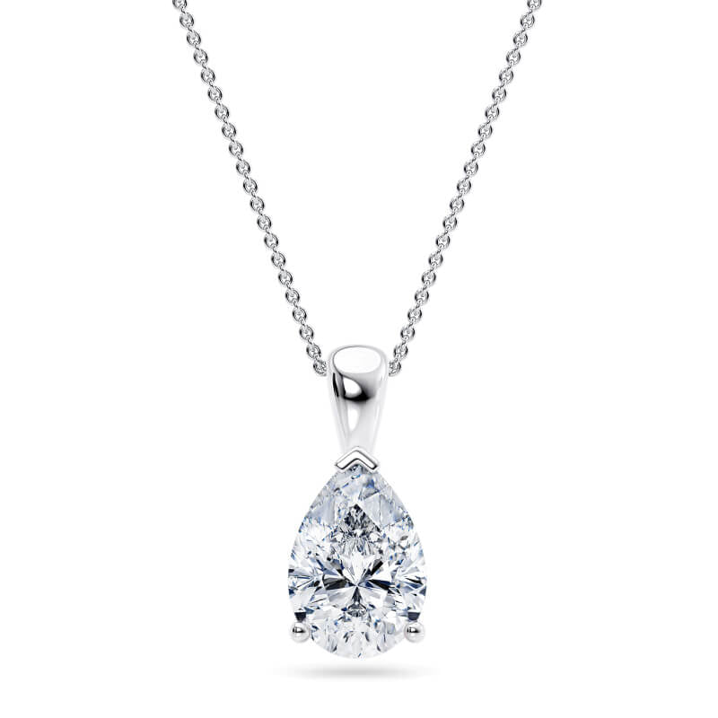Pear Pendant Lab Diamond Necklace 18K Gold