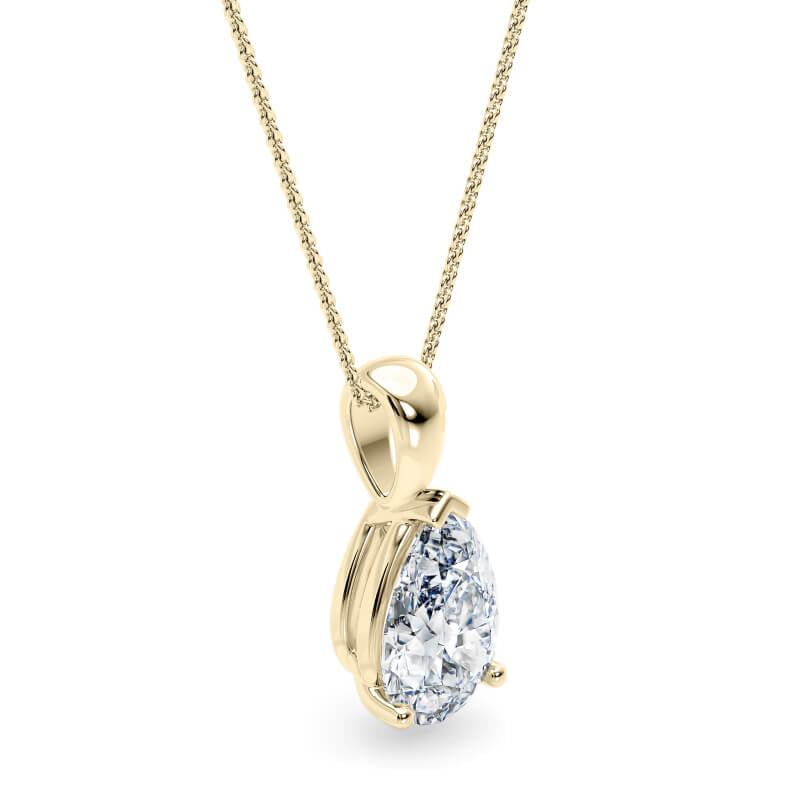 Pear Pendant Lab Diamond Necklace 18K Gold