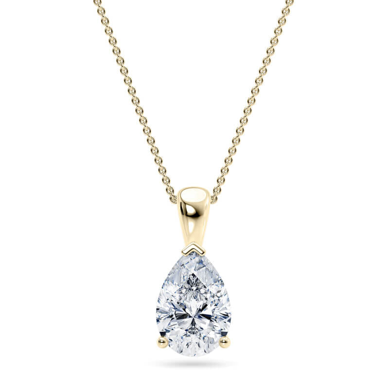 Pear Pendant Lab Diamond Necklace 18K Gold