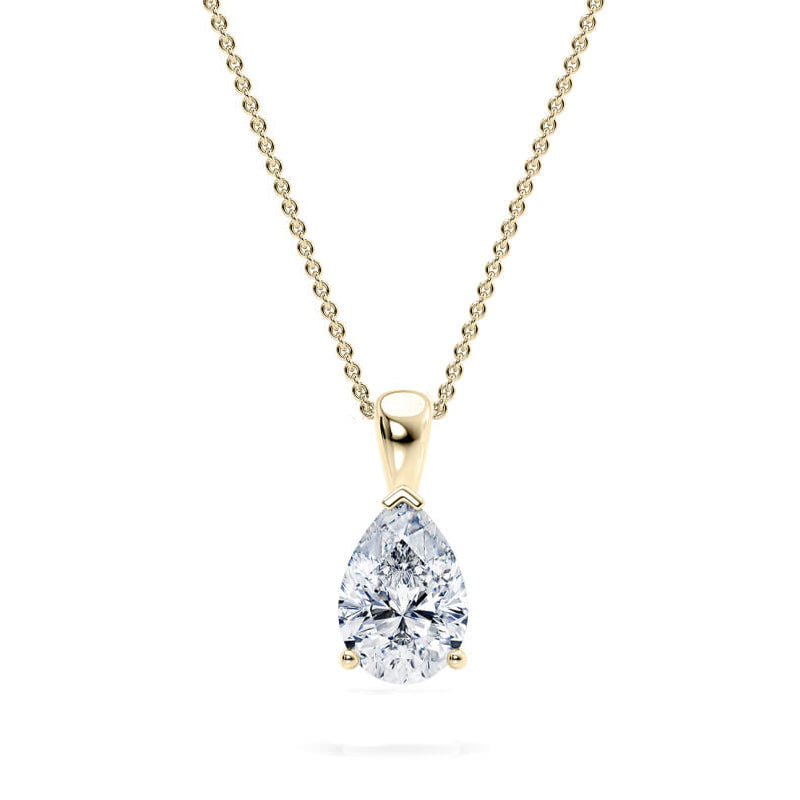 Pear Pendant Lab Diamond Necklace 18K Gold
