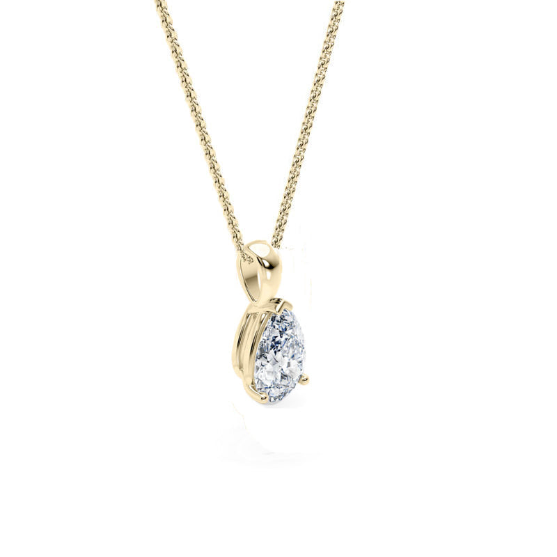Pear Pendant Lab Diamond Necklace 18K Gold