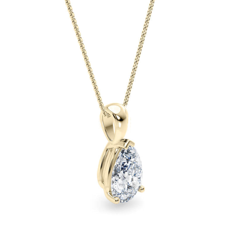Pear Pendant Lab Diamond Necklace 18K Gold