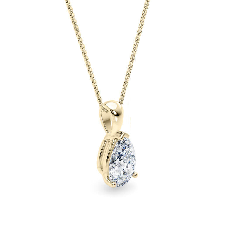 Pear Pendant Lab Diamond Necklace 18K Gold