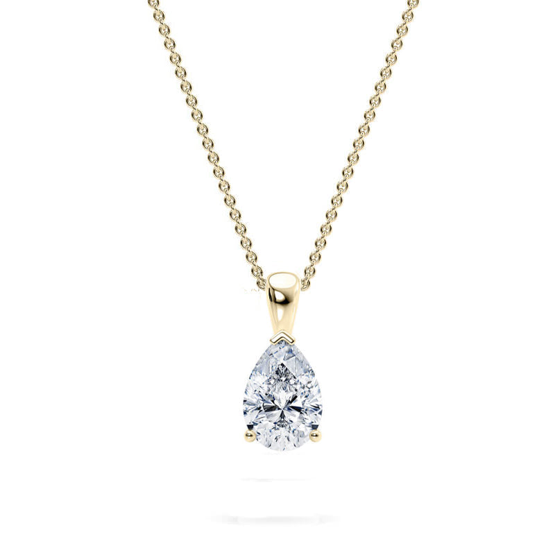 Pear Pendant Lab Diamond Necklace 18K Gold