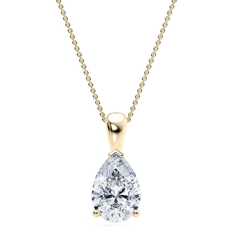 Pear Pendant Lab Diamond Necklace 18K Gold
