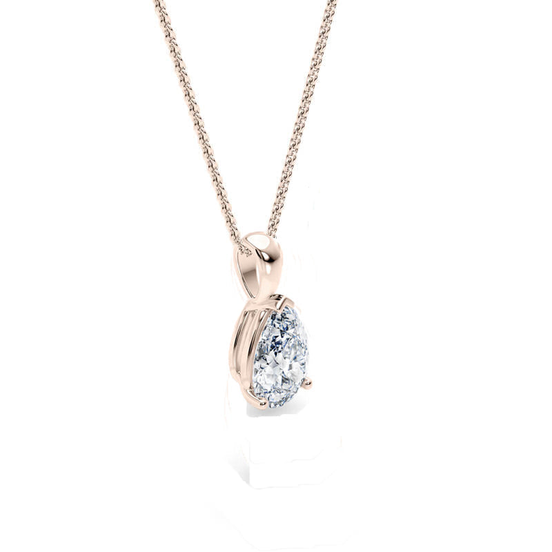 Pear Pendant Lab Diamond Necklace 18K Gold