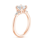 18K Solid Gold Petite Rosea Cushion Lab Diamond Ring Set