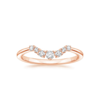 18K Solid Gold Petite Rosea Emerald Lab Diamond Ring Set
