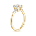 18K Solid Gold Petite Rosea Emerald Lab Diamond Ring Set