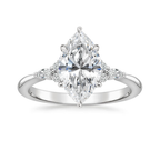 18K Solid Gold Petite Rosea Marquise Lab Diamond Ring Set