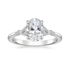 18K Solid Gold Petite Rosea Oval Lab Diamond Ring Set