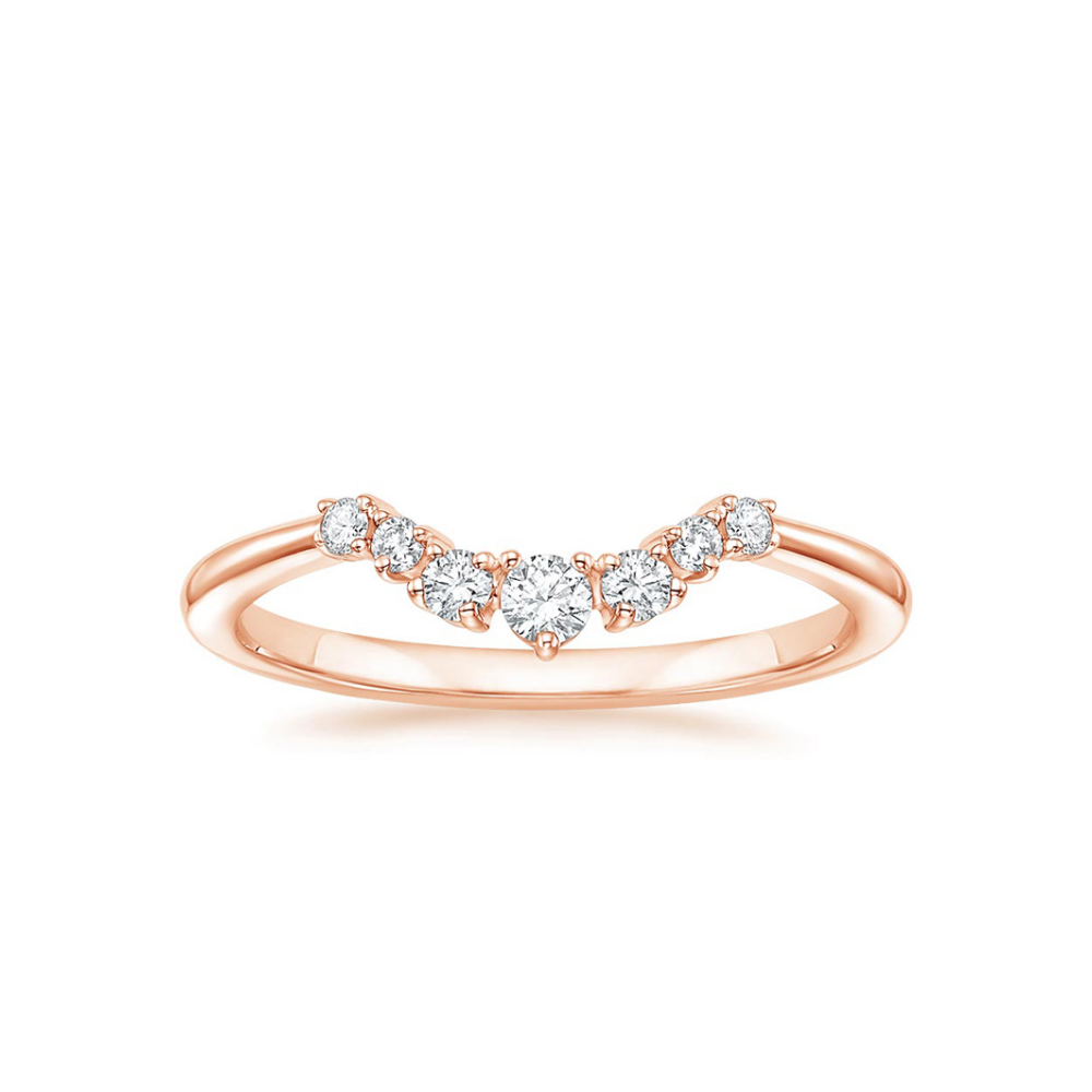 18K Solid Gold Petite Rosea Pear Lab Diamond Ring Set