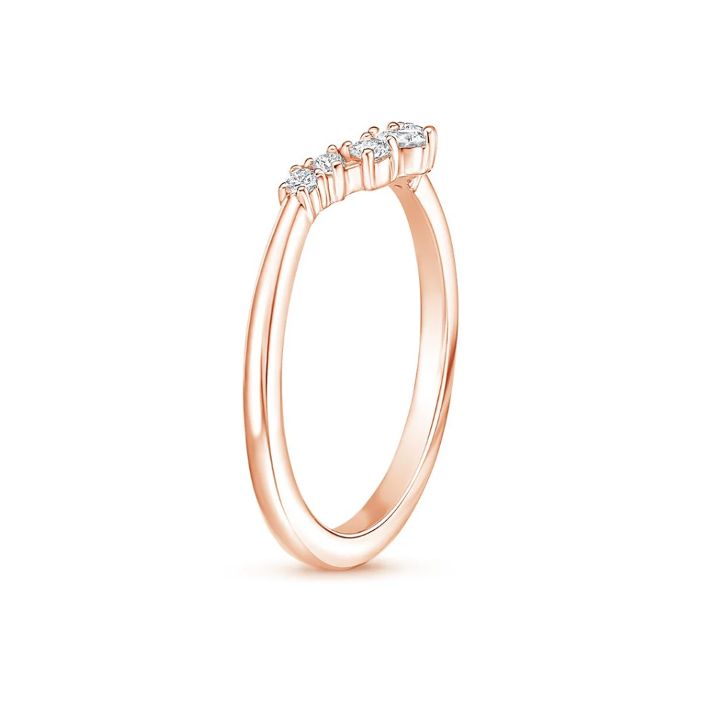 18K Solid Gold Petite Rosea Pear Lab Diamond Ring Set