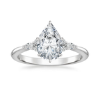 18K Solid Gold Petite Rosea Pear Lab Diamond Ring Set