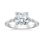 18K Solid Gold Petite Rosea Radiant Lab Diamond Ring Set