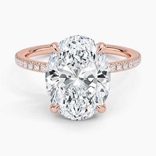 ecomposer-view with diamond shape-oval, ecomposer-metal type-rose-gold-18k